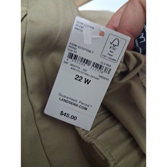 NWT Lands' End Chinos Khakis Pants Business Casual Women's Size 22W - Picture 7 of 8
